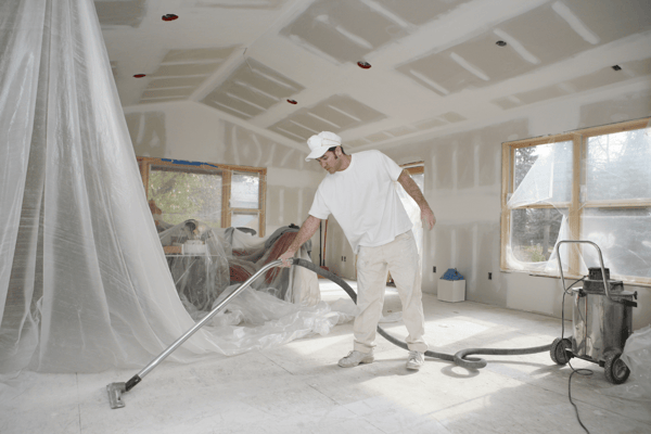 cleaning a concrete garage floor