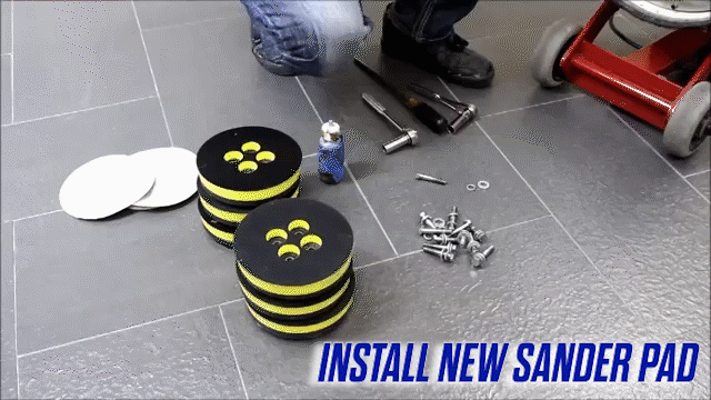 Replace-Bolt-On-Sander-Pad-Onfloor-OF16S-EZV-Sander INSTALL NEW SANDER PAD
