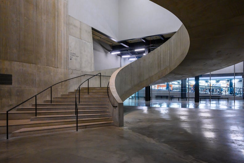 concrete floor, stairs